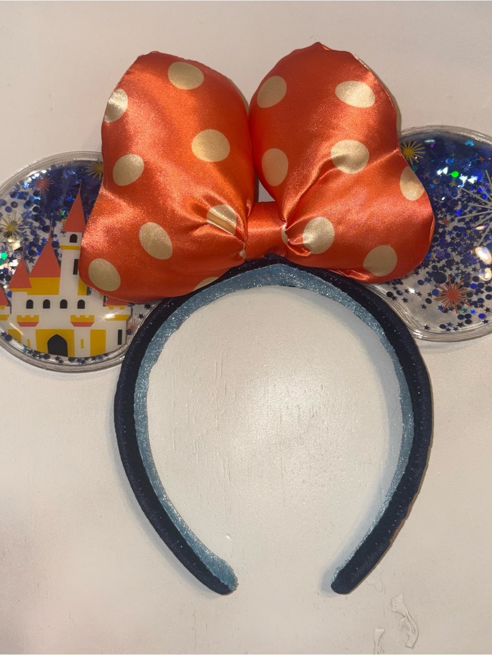 Disney Parks Exclusive Minnie Mouse Ears 2023 Edition Like New Orange Bow Land